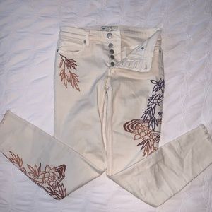 Free People Embroidered Jeans